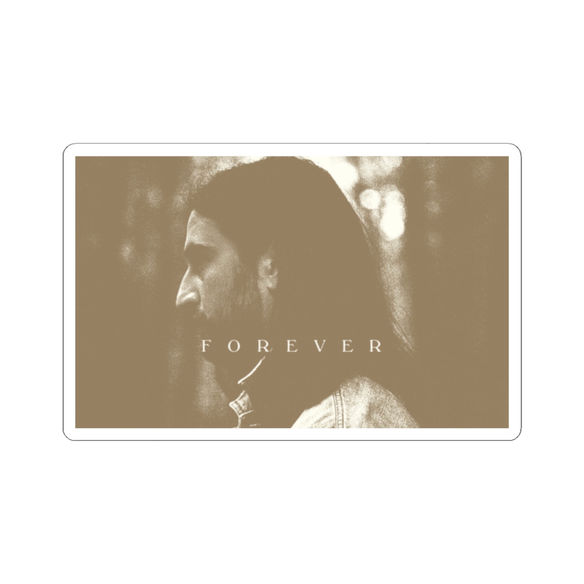 Sepia Portrait Forever Kiss-Cut Sticker | Vintage Profile Decal | Noah Kahan - alternate angle 1, merchandise