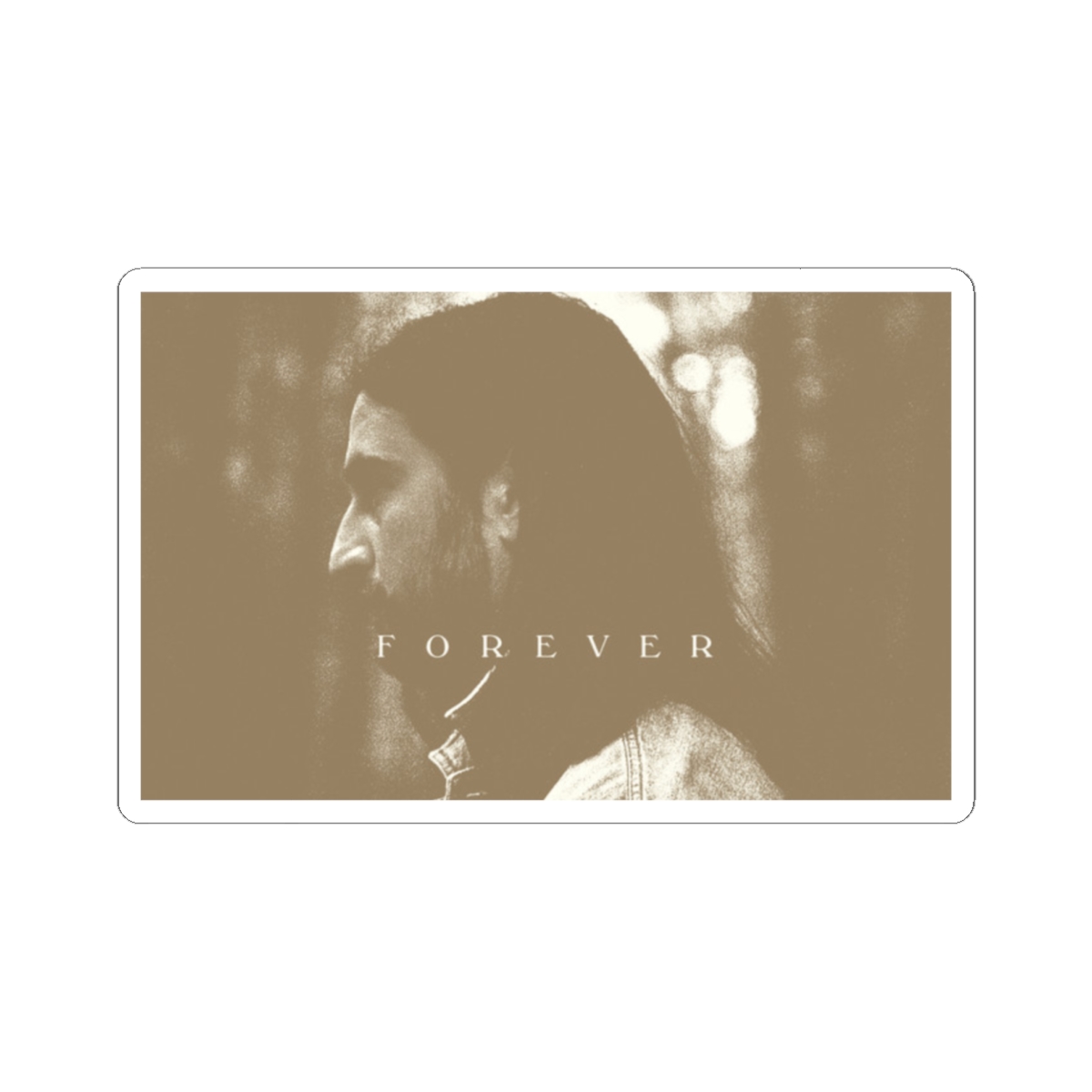 Sepia Portrait Forever Kiss-Cut Sticker | Vintage Profile Decal | Noah Kahan