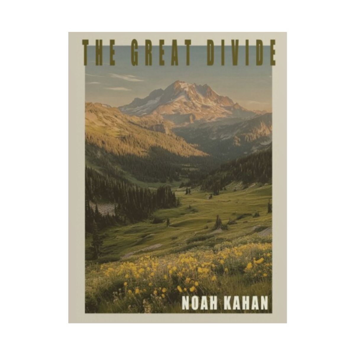 The Great Divide Poster | Mountain Landscape, Vintage Concert Poster Style | Noah Kahan