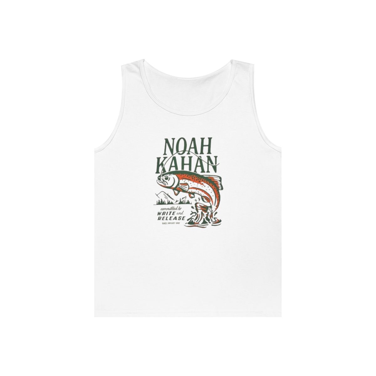 Noah Kahan Fishing Graphic Tank Top | Trout Release Illustration | Noah Kahan