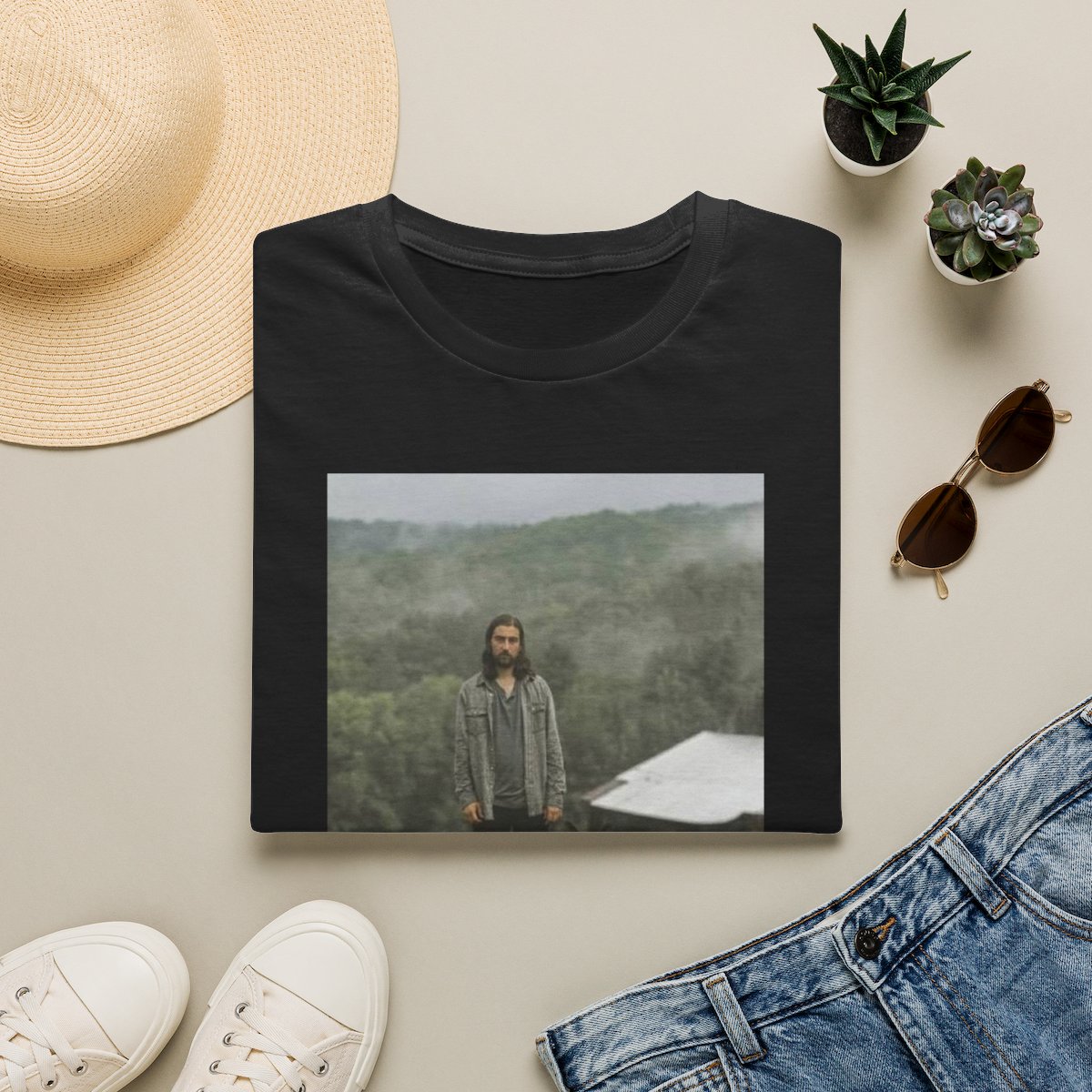 Misty Forest Portrait T-Shirt | Vintage Photo Print | Noah Kahan