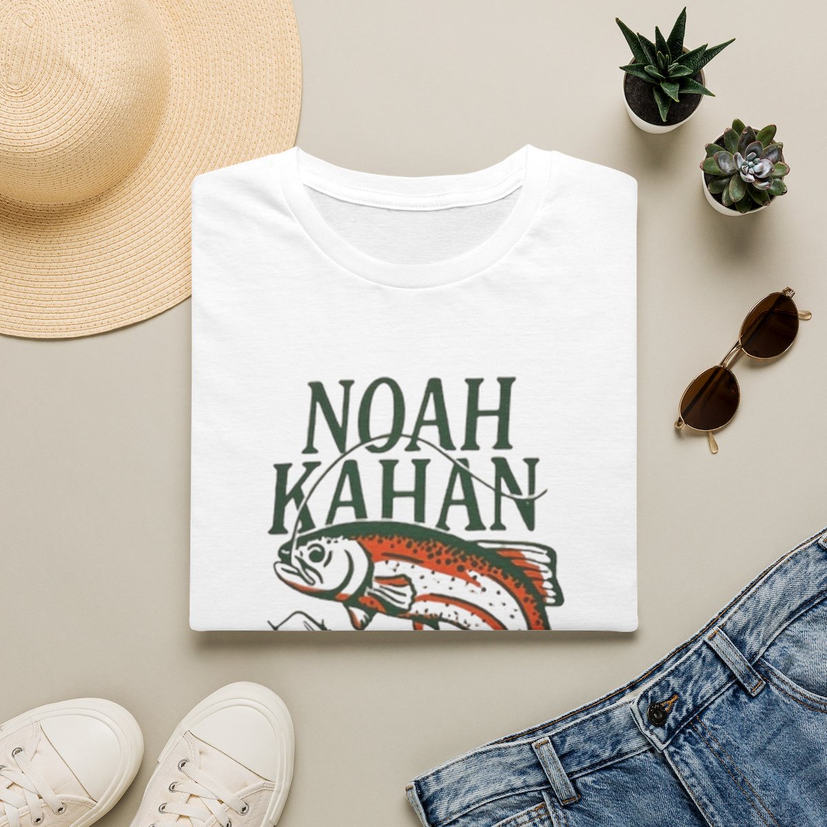 Noah Kahan Trout Illustration T-Shirt | Fish Graphic, Songwriter Tribute | Noah Kahan