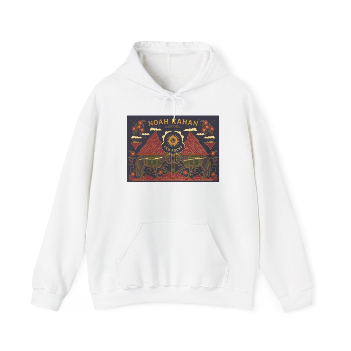 Noah Kahan album art Hoodie | Vintage concert poster style, moon and mountains | Noah Kahan
