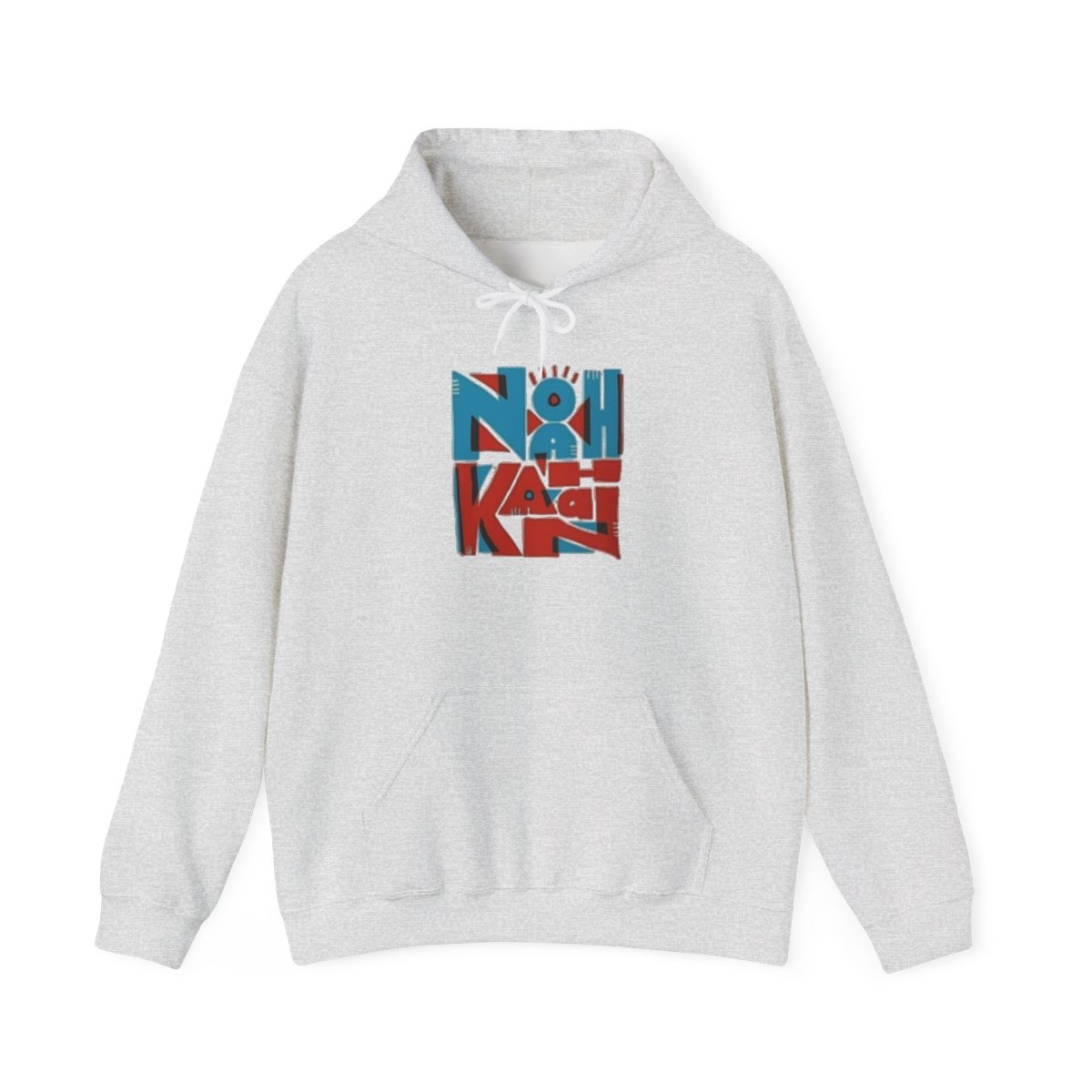 Noah Kağıt abstract block lettering Hoodie | Retro red blue graphic | Noah Kahan - alternate angle 2, merchandise