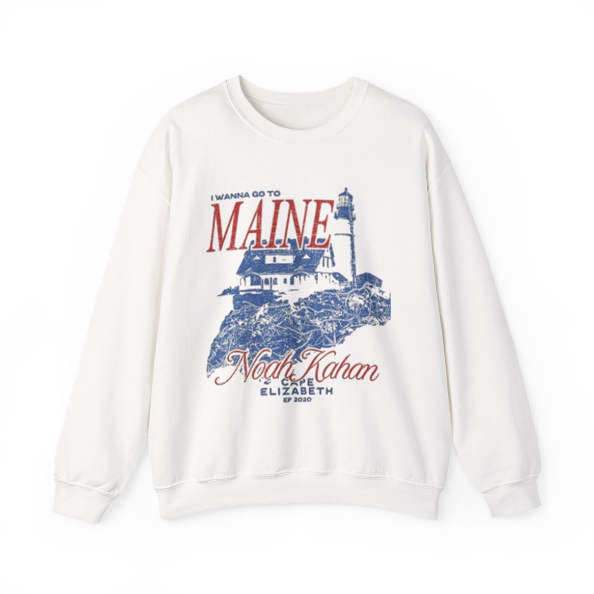 I Wanna Go To Maine lighthouse sweatshirt | coastal graphic crewneck | Noah Kahan