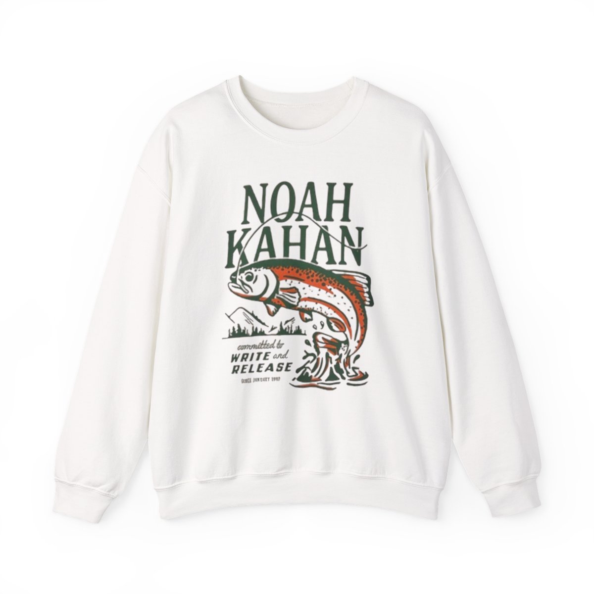 Noah Kahan Trout Illustration Sweatshirt | Write and Release Lyrics Crewneck | Noah Kahan