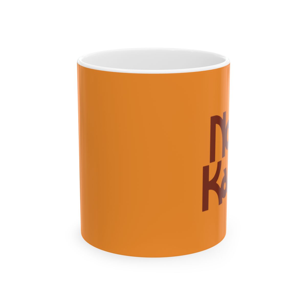 Nyah Kawaii Mug | Orange Text Ceramic Coffee Cup | Noah Kahan - alternate angle 1, merchandise